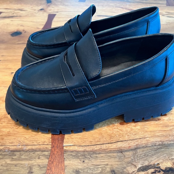 Women's/Teens Black Platform Punk Loafers Shoes US8 Excellent - Picture 2 of 7